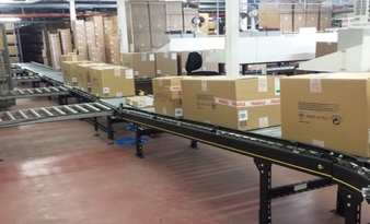 Interroll modular conveyor platform implemented for Paul & Shark automated warehouse.