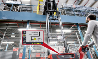 New pallet stacker assistant protects people and goods.